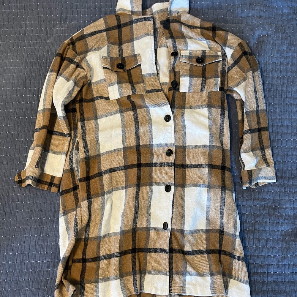 Plaid Button-Up Shirt Dress